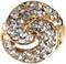 Belagio Rhinestone Shank Button, 0.75" Diameter, 1 Piece, Swirl Button, Gold/Crystal